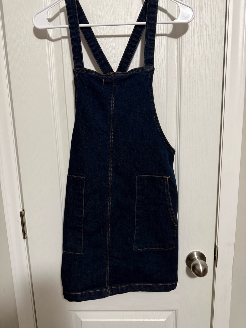 Tinseltown Dark Blue Denim Overall Dress for Girls fits Junior medium - Picture 3 of 7